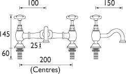 Additional image for Bridge Basin Mixer Faucet, Chrome Plated.