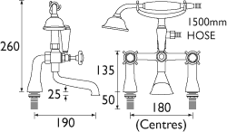 Additional image for Bath Shower Mixer Faucet, Chrome Plated.