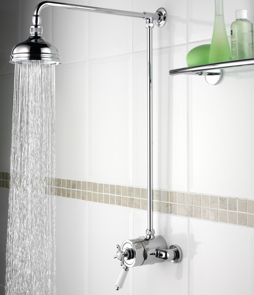 Additional image for Traditional Thermostatic Shower Valve And Rigid Riser, Chrome.