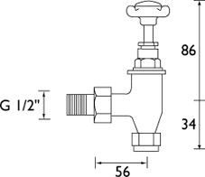 Additional image for Radiator Valves, Chrome Plated.