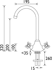 Additional image for Monobloc Sink Mixer Faucet, Chrome Plated.