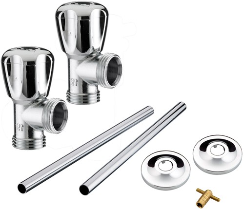 Additional image for Angled Standard Radiator Valves Pack (Chrome).