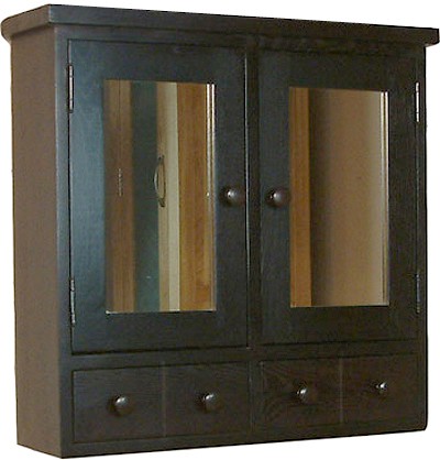 Additional image for Mirror Bathroom Cabinet With Drawers (Ash). 630x600mm