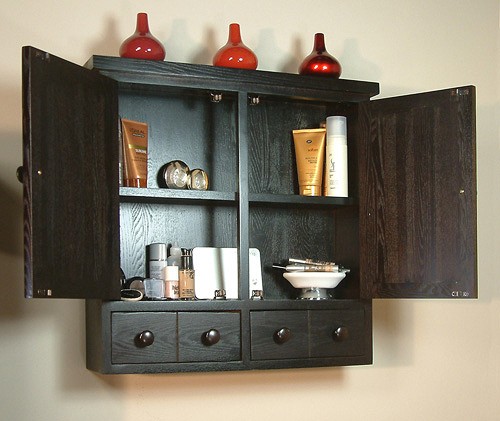 Additional image for Mirror Bathroom Cabinet With Drawers (Ash). 630x600mm