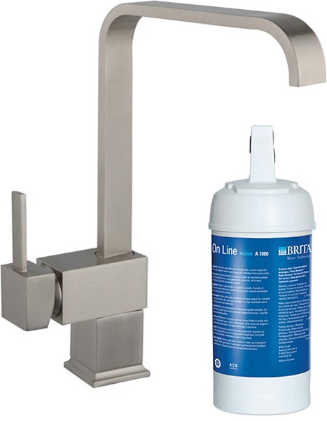 Additional image for Megan Kitchen Faucet With Brita On Line Filter Kit (Brushed Steel).