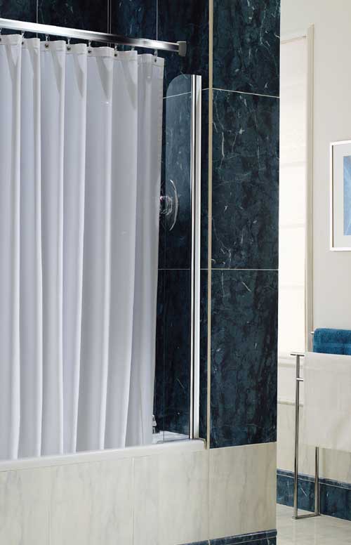 Additional image for Chrome shower curtain screen.