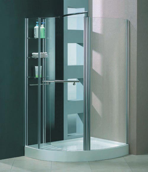 Additional image for Milano Unique right handed offset quadrant shower enclosure and tray.
