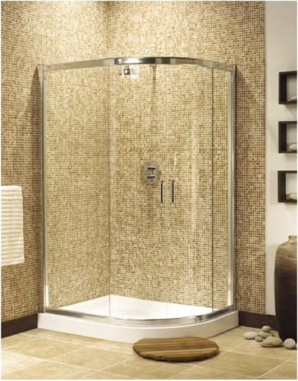 Additional image for Ultra 900x800 offset quadrant shower enclosure, sliding doors.