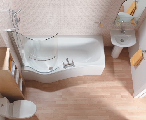 Additional image for Complete Shower Bath (Left Handed).  1500x900mm.