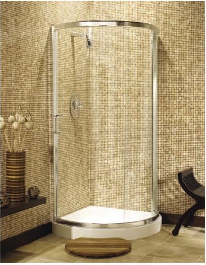 Additional image for Ultra 900x900 bow shaped quadrant shower enclosure with shower tray.