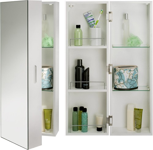 Additional image for Tall Bathroom Cabinet With Mirror. 250x800x210mm.
