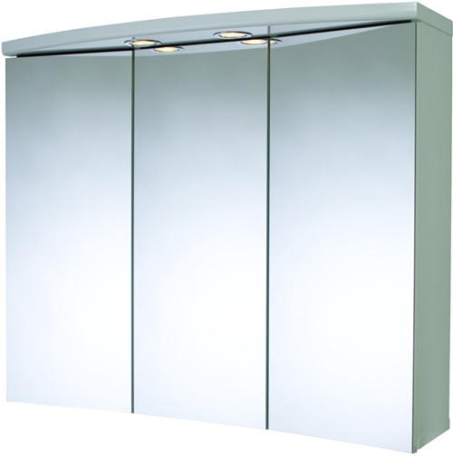 Additional image for 3 Door Bathroom Cabinet, Lights & Shaver.  830x690x250mm.