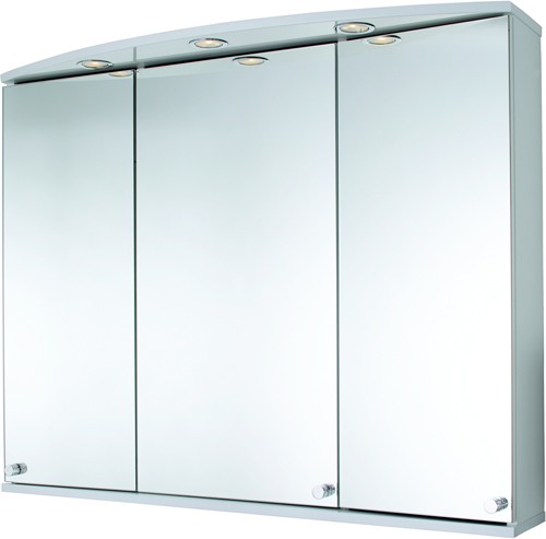 Additional image for 3 Door Bathroom Cabinet, Lights & Shaver.  1000x800x270mm.