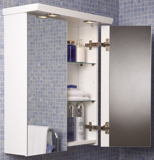 Additional image for 2 Door Bathroom Cabinet With Lights.  550x680x240mm.