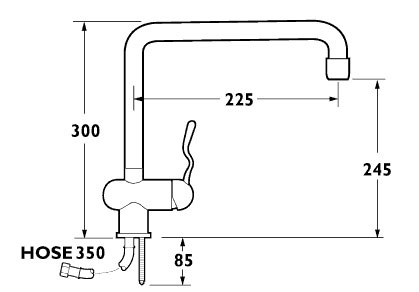 Additional image for Soverato Sink Mixer, Swivel Spout & Chrome Handle.