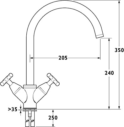 Additional image for Apostle Monoblock Sink Mixer with Swivel Spout