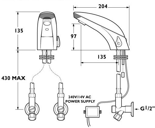 Additional image for Class Electronic Sensor Faucet (Mains powered)