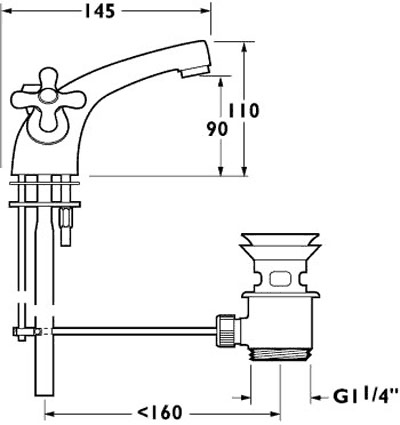 Additional image for Mono Basin Mixer Faucet With Pop Up Waste (Gold).