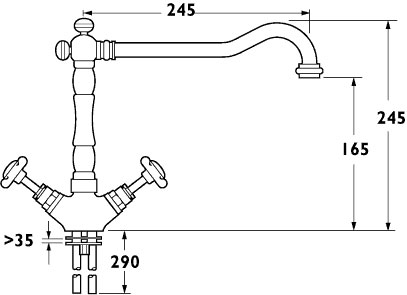 Additional image for Coronation Mono Sink Mixer with Swivel Spout (Chrome)