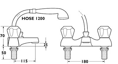 Additional image for Bath Shower Mixer Faucet With Shower Kit And Wall Bracket (Gold).