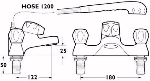 Additional image for Deck Bath Shower Mixer With Thermostatic Shower