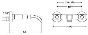 Additional image for Wall Mounted Bath Filler Faucet.