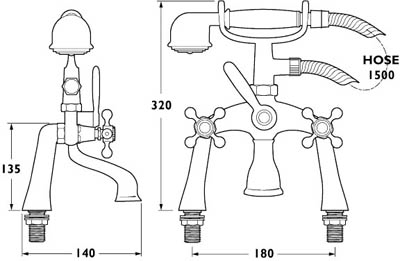 Additional image for Bath Shower Mixer Faucet With Shower Kit (Gold).