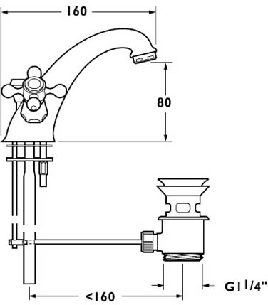 Additional image for Mono Basin Mixer Faucet With Pop Up Waste (Gold).