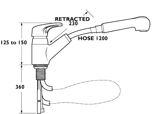 Additional image for Excel Single Lever Sink Mixer with Pull Out Rinser (Chrome)