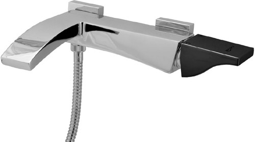 Additional image for Wall Mounted Bath Shower Mixer Faucet (Black Handle).