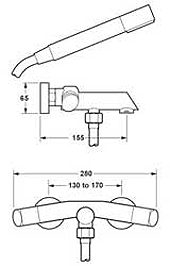 Additional image for Wall Mounted Bath Shower Mixer Faucet With Shower Kit.