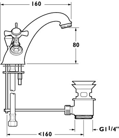 Additional image for Mono Basin Mixer Faucet With Pop Up Waste (Gold).