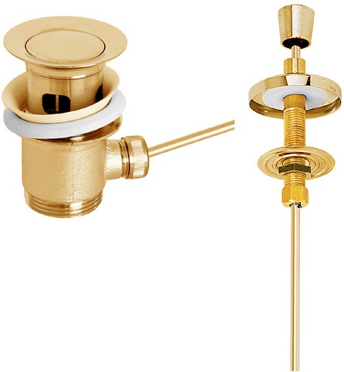 Additional image for 1 1/4" Lever Operated Basin Waste (Slotted, Gold).