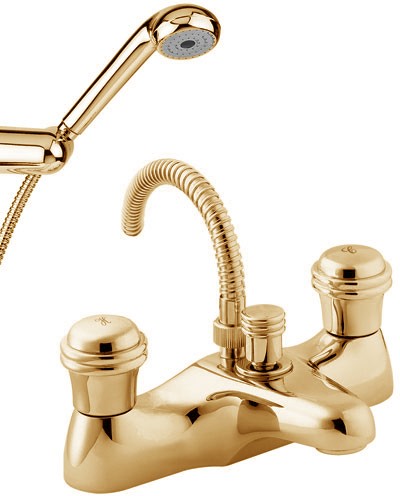 Additional image for Bath Shower Mixer Faucet With Shower Kit (Gold).