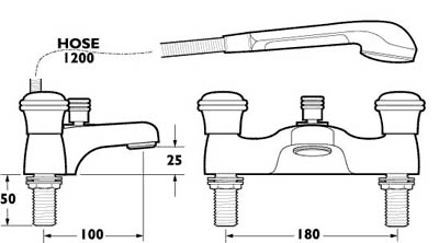 Additional image for Bath Shower Mixer Faucet With Shower Kit (Gold).