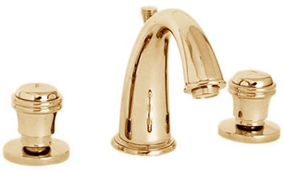 Additional image for 3 Hole Basin Mixer Faucet With Pop Up Waste (Gold).
