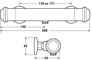 Additional image for Senate Low Pressure Thermostatic Shower Valve (Gold).