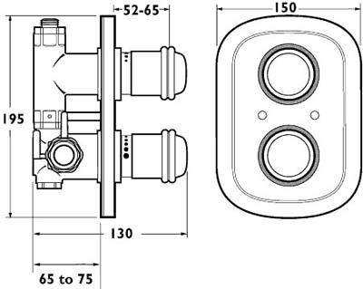 Additional image for Thermostatic Concealed Shower Valve (Chrome).