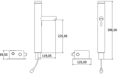 Additional image for High Rise Electronic Basin Sensor Faucet (Battery Or Mains Powered).