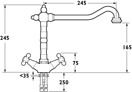 Additional image for Brittany Monoblock Sink Mixer with Swivel Spout (Chrome)