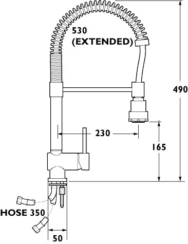 Additional image for Spira Monoblock Kitchen Mixer with Pull Out Rinser.