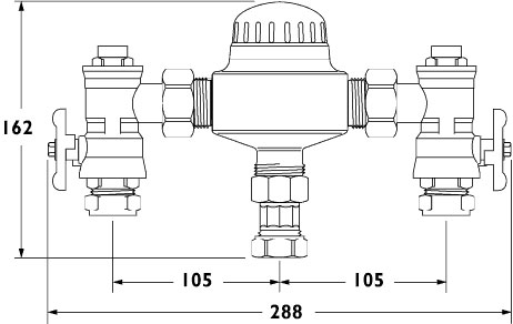 Additional image for 22mm Thermostatic Blending Valve.