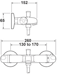 Additional image for Wall Mounted Thermostatic Bath Shower Mixer Faucet.