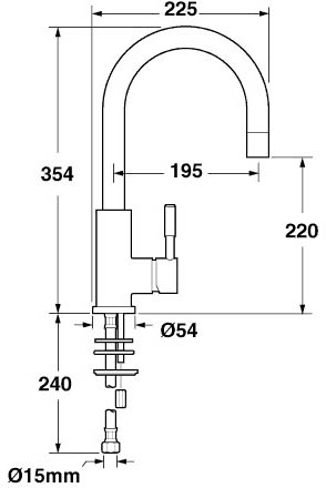 Additional image for Vision Monoblock Kitchen Sink Mixer with Arched Spout.