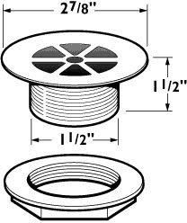 Additional image for 1 1/2" Shower Waste With 2 7/8" Flange (Gold).