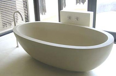 Additional image for 1800x1000mm EggBath Moca free standing luxury stone bath.