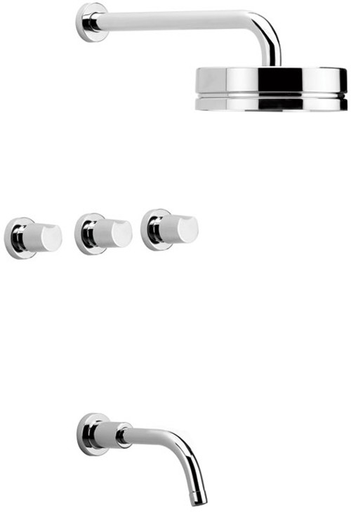 Additional image for Wall Mounted Concealed 5 Hole Bath Shower Mixer Set.