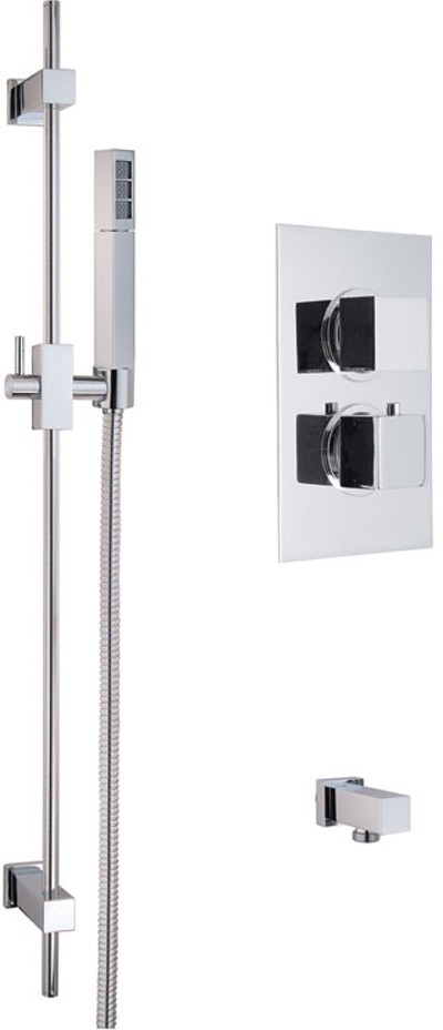 Additional image for 1/2" Concealed thermostatic shower valve & slider rail.