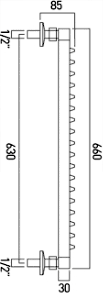 Additional image for 18 Jet square rainbar with easy clean nozzles.