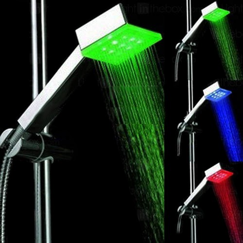 Additional image for Square Shower Handset With LED lights (Chrome).